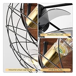 REDSTAR Modern Low Profile Cage Ceiling Fan with
