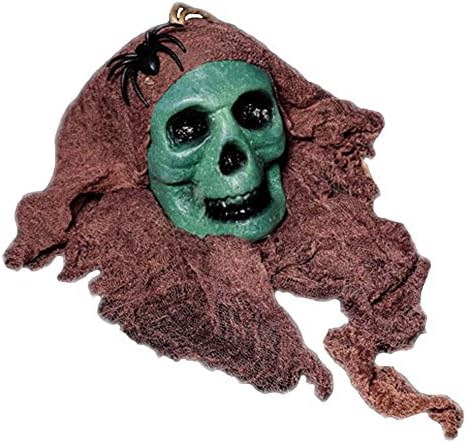 Common Halloween Decoration Ghost Head Cosply Costume Skull Statue Party Props for Adult(Green)