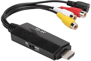 SUNGOOYUE Video Converter Portable to Adapter Male to Female Cable for TV VHS VCR DVD Burner, 1 X Converter 1 X USB Cable