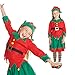 Girls Christmas Elf Costume Toyshop Santas Little Helper Kids Festive Outfit - Medium (Age 6-8) Red