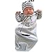 EGELEXY Toddler Infant Baby Clothes Milk Printed Long Sleeve Sleeping Bag Sleeper Gowns Size 0-6 Months (Grey)