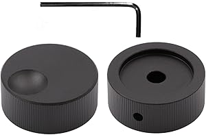 Szliyands 2pcs 32 x 13 mm Aluminum Alloy Potentiometer Control Knob Volume Audio Electric Guitar Bass Screw Type,for 6mm Diameter Shaft (Black)