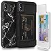 TORU CX PRO Case for iPhone Xs/iPhone X, with Card Holder | Slim Protective Shockproof Heavy Duty Cover with Hidden Credit Cards Wallet Flip Slot Compartment Kickstand | Include Mirror - Marble
