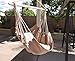 Hammock Chair Hanging Rope Chair Porch Swing Outdoor Chairs Lounge Camp Seat At Patio Lawn Garden Backyard Tan