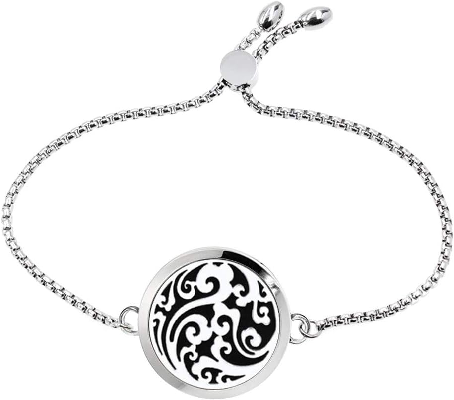 LABIUO Essential Oil Diffuser Bracelet,Stainless Steel Aromatherapy Locket Bracelets