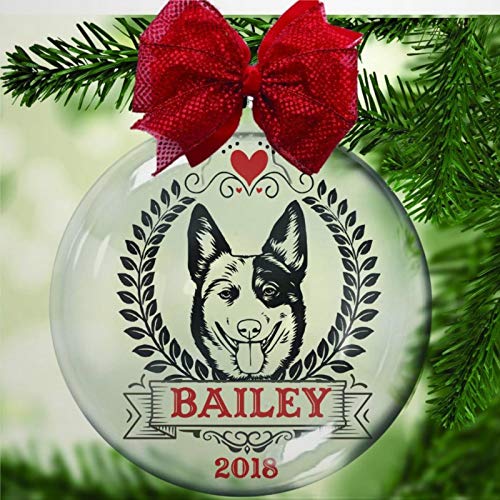 Doorzichtige kerstbal met Mechelse herderhond op