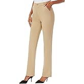 iChosy Women's Stretchy Straight Leg Dress Work Pants Business Office Casual Slacks with Pockets