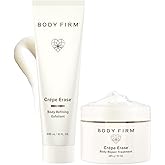 BODY FIRM Crepe Erase 2-Step Treatment, Anti-Aging Skin Care, Firming Moisturizer Cream + Body Exfoliating Pre-Treatment, Supports Wrinkle, Crepe Skin, Collagen