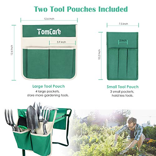 TomCare Garden Kneeler Seat Garden Bench Garden Stools Foldable Stool with Tool Bag Pouch EVA Foam Pad Outdoor Portable… - Image 3