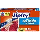 Hefty Slider Freezer Bags, Gallon Size, 56 Count
