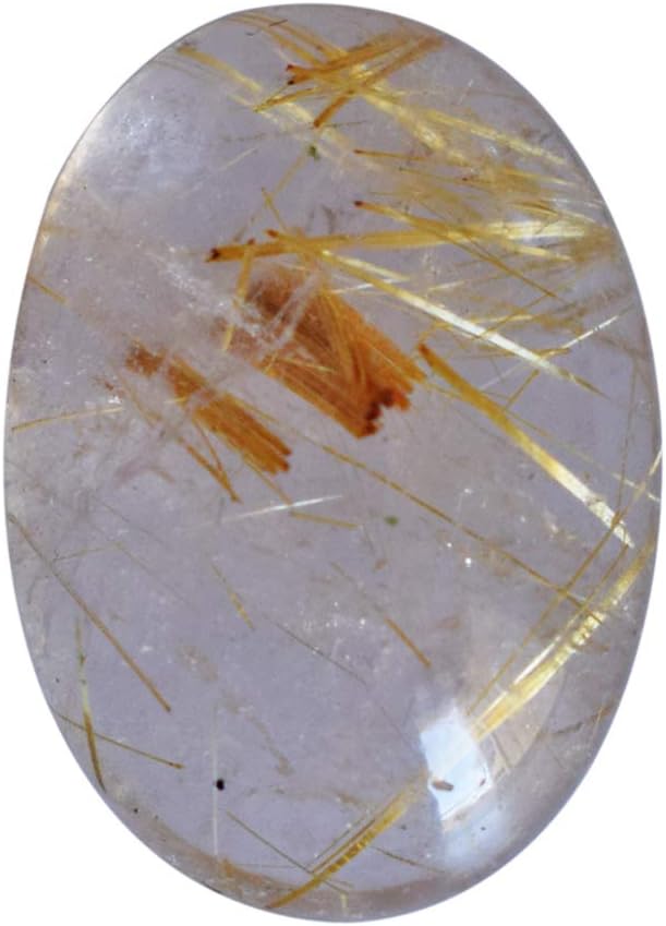 Natural Golden Rutile Cabochon, Oval Shape, Size 20x14x7.5 MM, Hand Polished, Loose Gemstone, Smooth Polished, Golden Rutilated Cab AG-14823