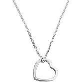 LOTUS STONE JEWELRY Sweet Heart Necklace in Solid Sterling Silver & 14K Gold Filled, Hammered Heart Pendant on Adjustable 18" Chain, Handmade Valentine's Day Necklace