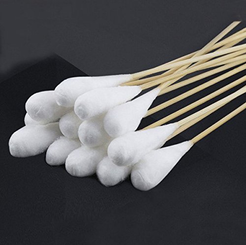 100 Pcs / Pack Medical Cotton Swabs Single Head Bamboo Stick Extra Long Wood Handle Sturdy Cotton Applicator 6" Home Health Disposable Aseptic Swabs Care Sports Medicine