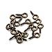 Linsoir Beads 200pcs Sturdy Metal Tiny Screw Eyes Pin Bail Peg Antique Bronze Tone 5X12mm