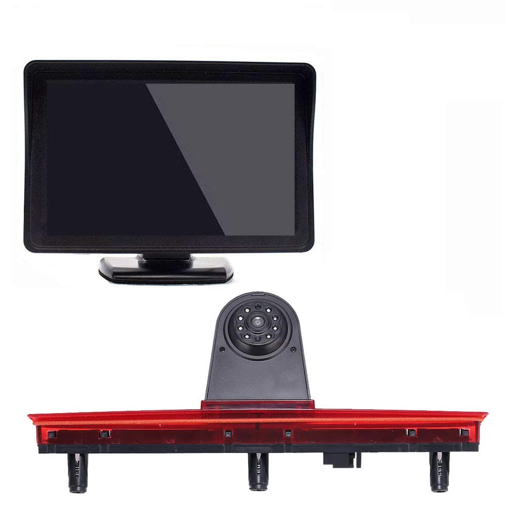 【Parking Camera Kit】4.3'' Inch TFT LCD Screen Auto Monitor + HD Night Vision Brake Light Rear View Camera Reversing Camera for VW T5 Bus Transporter VAN Multivan Caravelle Bussiness Car 2003-2015 Bj