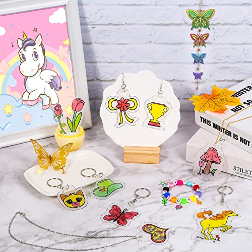 Shrinky Dink Paper, Cridoz 50Pcs Shrinky Dink Sheets Shrink Plastic Film for Keychains and Kids