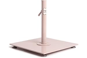 Business & Pleasure Co. Dusty Pink Umbrella Base - Perfect for The Patio Table or Pool - Heavy Outdoor Square Metal Stand - Fits Beach, Market, & Patio Umbrellas - 35 lbs