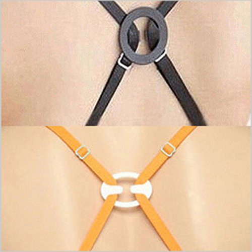 Wode Shop 6 pcs Bra Strap Clips Set, 3 pcs Bra Straps Holder and 3 pcs Bra Clips for Full Cup Size(Black, White, Beige)