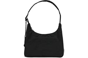 FASTFAIRY Nylon Shoulder Bag - Adjustable Quilted Strap, Structured Slouchy Design with Interior Zip Pocket