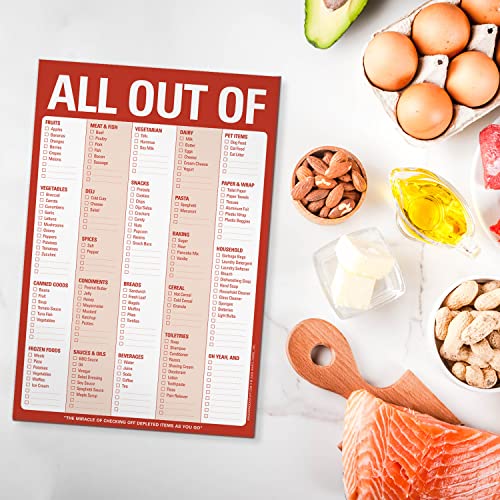 Knock Knock All Out Of Grocery List Pad (Red / Original) - All Out of Pad List &amp; Magnetic Note ...