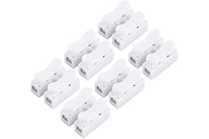 LWUEY Push Quick Wire Cable Connector, 2 Pin Spring Type Connect Wire Terminal Block Kit Loaded Electrical Clamp Connectors for Home Lighting Appliances Automotive Wiring LED Strip Light 10A 220V 100PCS