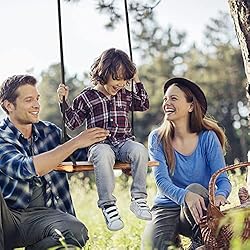 Wooden Tree Swing,Micsci Carbonized Hanging Wooden