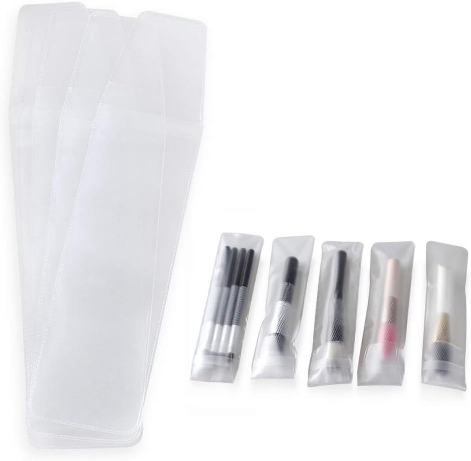 ClothoBeauty 10 Pcs Cosmetic Makeup Brushes protector PVC bag/pouch (not include the brushes) (10PVC)