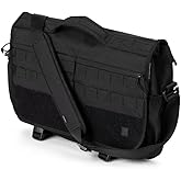 5.11 Tactical Overwatch Messenger Bag, EDC Laptop Carrying Case with Shoulder Strap, Black, 18L, Style 56648ABR