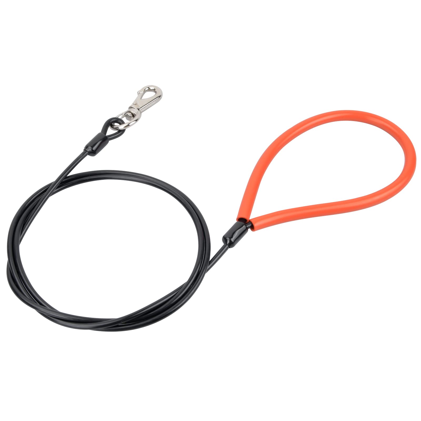 Chew Proof Metal Rope Lead - Durable Stainless Steel Wire Rope Dog Leash with Handle for Small Medium Dogs (#1, 1.5M)
