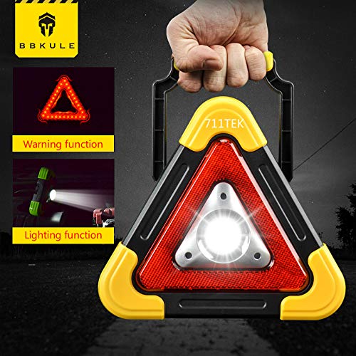 711TEK Portable LED Work Light Multi-function Triangle COB Bright Flood Light with Emergency Warning Light for Camping Hiking Fishing Car Repairing and Emergency Indoor Outdoor Use (1 Pack) - Thumbnail 2