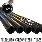 (1) Piece - 8mm x 6mm x 1000mm Carbon Fiber Tube - Pultruded Round Tube. Super High Strength for RC Hobbies, Drones, Special Projects