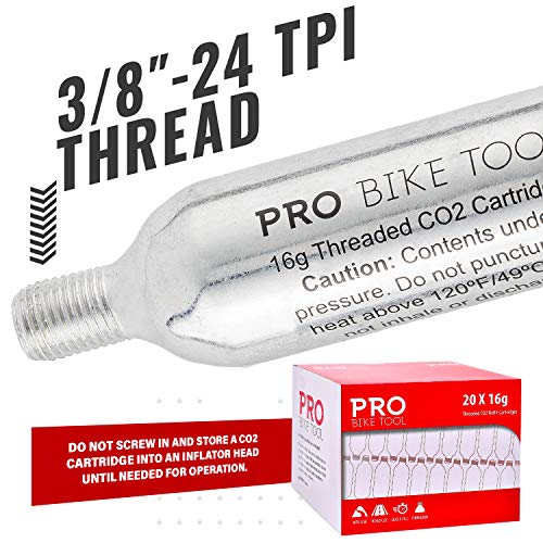 16g Threaded CO2 Cartridges for All CO2 Bike Tire Inflators with