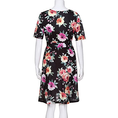 Londony ♥‿♥ Clearance Clothing 815,Women's Pregnancy Floral Print Dress Maternity Short Sleeve Sundress Clothing