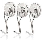 ALUONI Swivel Magnet Hook, Ultra Heavy Duty Strong Neodymium Swivel Magnetic Hook, 50 lb., 2 Piece