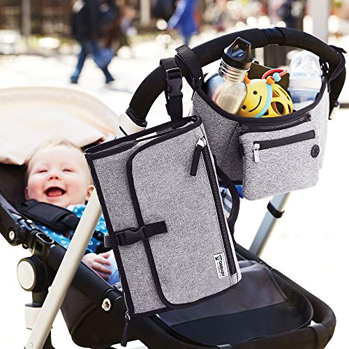Baby Portable Changing Pad, Diaper Bag, Diaper Mat for Infant Toddler Newborn Boys & Girls Grey (Gray)