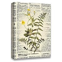 Canvas Wall Art Flower On The Newspaper Canvas Prints Home Artwork Decoration for Living Room,Bedroom - 12x18 inches