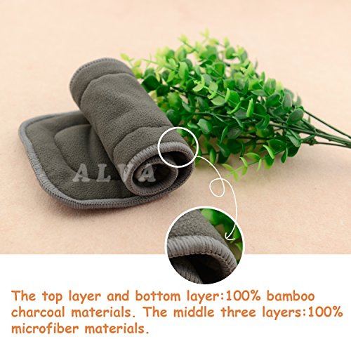 1 ALVABABY+Charcoal+Inserts+Bamboo+Charcoal+Viscose+Staple+Fiber+Reusable