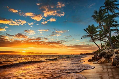 Sunrise On A Tropical Island Paradise Photo Photograph Cool Wall Decor Art Print Poster 36X24