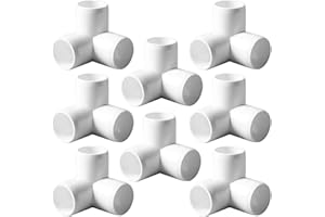 ANPTGHT 3/4“ Tee PVC Fitting 3 Way Elbow Connector, Furniture Grade 90 Degree Elbow Side Outlet, PVC Corner Fittings for Building Furniture Greenhouse Shed Pipe Fittings Tent Connection (Pack of 8)