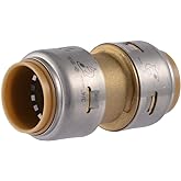 Sharkbite Max 3/4 Inch Coupling, Push to Connect Brass Plumbing Fitting, PEX Pipe, Copper, CPVC, PE-RT, HDPE, UR016A
