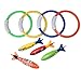 Alasida 8PCS Underwater Swimming Pool Toys Rings Dive Throw Torpedo Bandits Sets