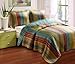 Greenland Home 100% Cotton Fashion Quilt Collection, Prewashed, Reversible Quilt Set, 3-Piece King/Cal King, Katy