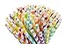 Paper Straws, 200 pack, Biodegradable Paper Drinking Straws, Multicolor Striped Straws for Parties, Carnivals and Crafts, By KGS Party Essentials
