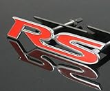 3D Hot Red RS Metal Hood Front Grille Grill Race Running Badge Emblem Decal