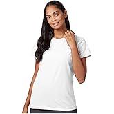 Hanes SL04 Women’s Perfect-T Shirt, 100% Ring-Spun Cotton, Lightweight 4.5 oz, Pre-Shrunk, Contoured Fit, Tear-Away Label, Sustainable, Soft & Durable Tee, 5XL, White