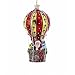 Kurt Adler 5-1/2-Inch Noble Gems Glass Santa in Hot Air Balloon Ornament