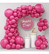 Hot Pink Balloons 100Pcs, 18 12 5 Inch Hot Pink Balloons Different Sizes Pack, Matte Hot Pink Lat...
