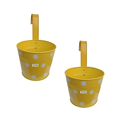 Kraftsplanet Garden Decor Set of Two Polka Design Railing with Detachable Hooks .