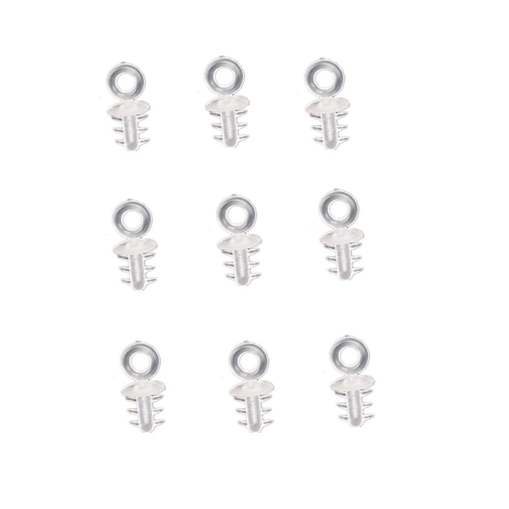 Super Idee Pack of 100 Hangers for Polystyrene Balls, Christmas Baubles and Eggs, Made of Plastic or Polystyrene, Plush Balls, Egg Hanger, Ball Hanger, Easter Eggs Pendant, 3 mm Diameter