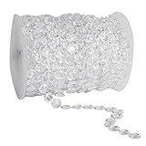 GoFriend 99 ft Clear Crystal Like Beads by the Roll- Wedding Christmas Home Decorations Light Chandeliers Centerpieces Accessories